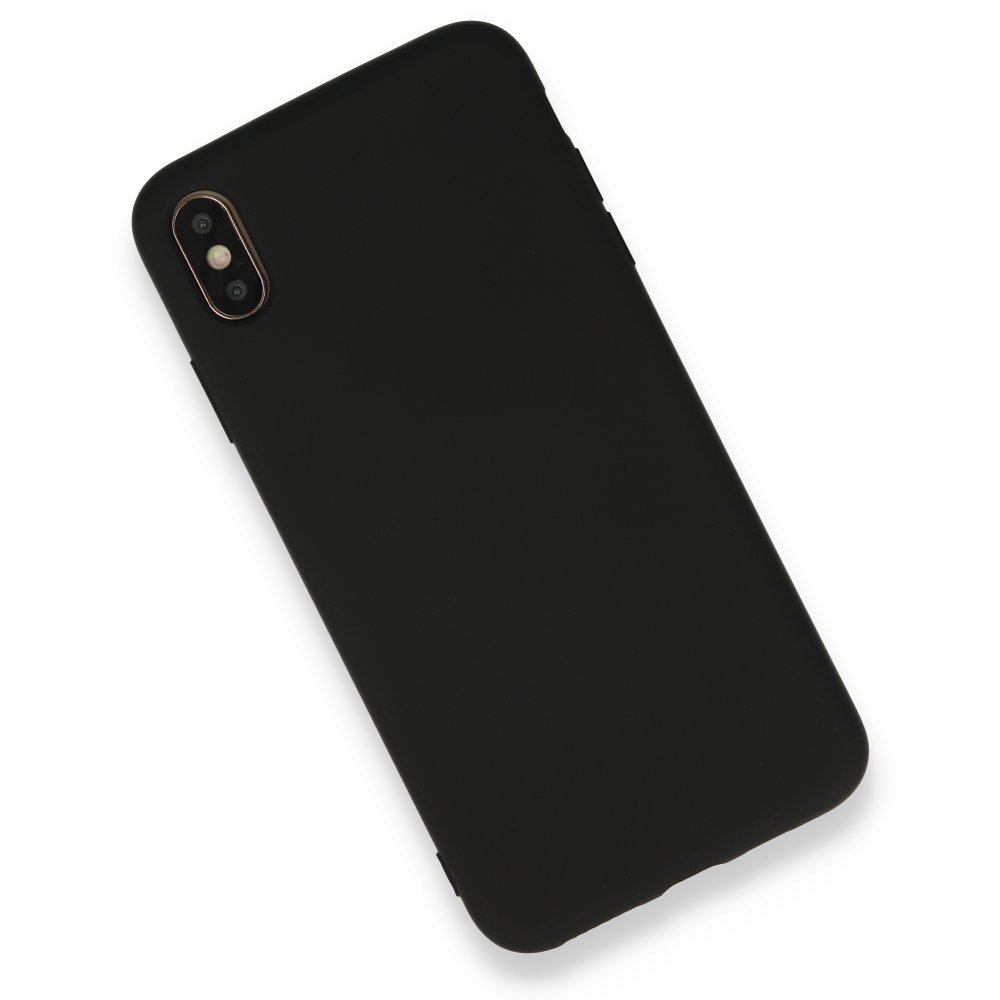 iPhone XS Max Kılıf Nano içi Kadife Silikon - Siyah  iPhone XS Max Kılıf Nano içi Kadife Silikon - Siyah
