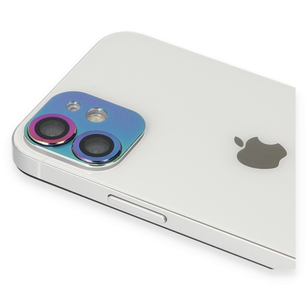  iPhone 12 Mini Pers Alüminyum Kamera Lens - Rainbow