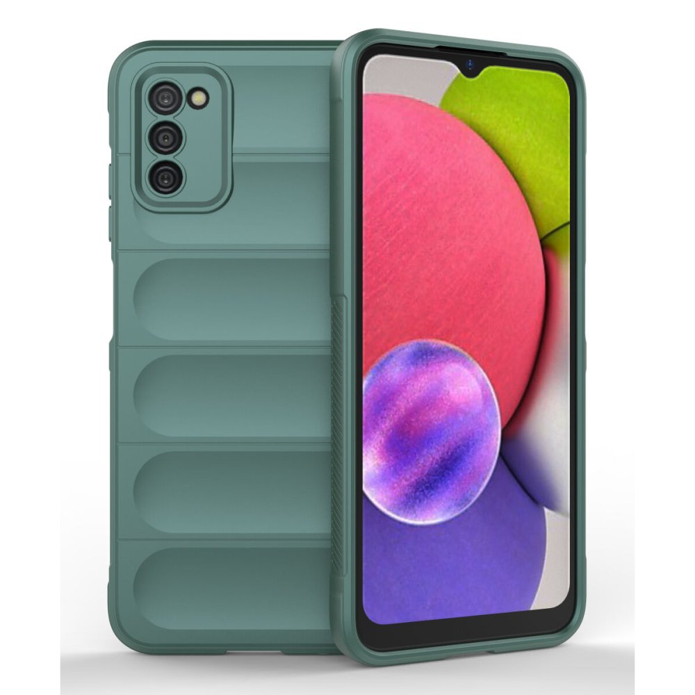  Samsung Galaxy A03S Kılıf Optimum Silikon - Koyu Yeşil