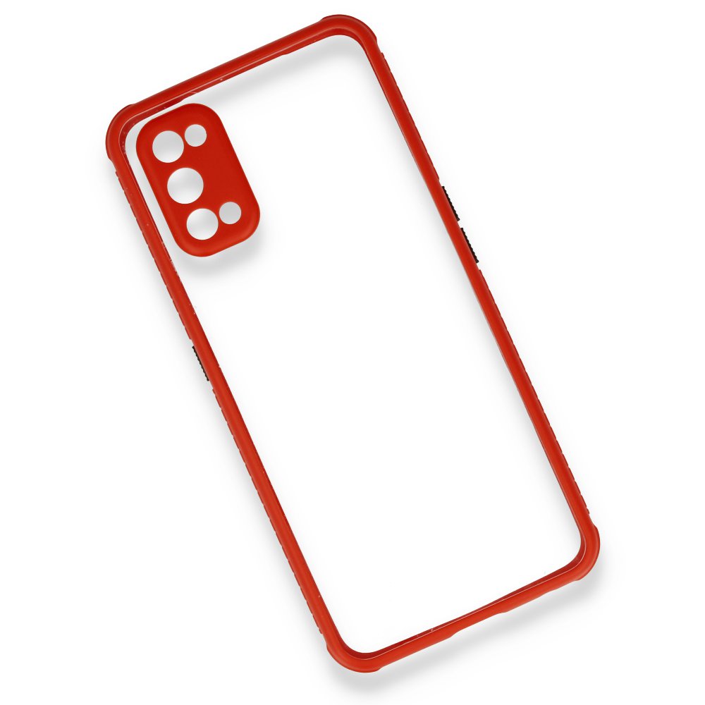 Realme 7 Pro Kılıf Miami Şeffaf Silikon - Kırmızı  Realme 7 Pro Kılıf Miami Şeffaf Silikon - Kırmızı