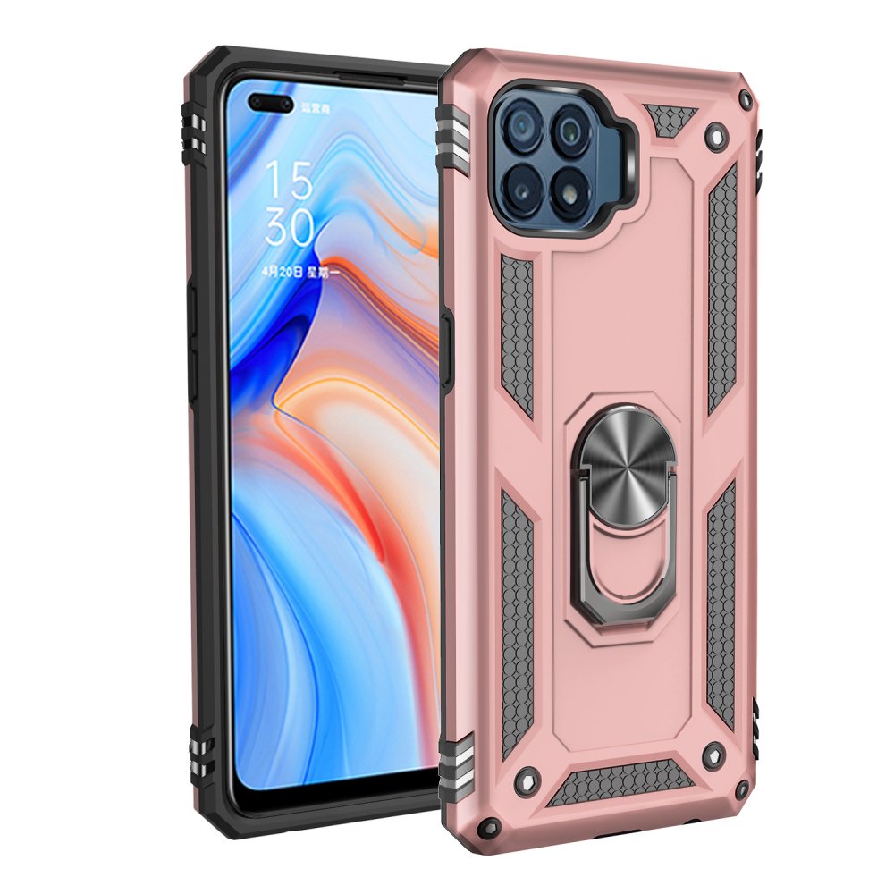 Oppo Reno 4 Lite Kılıf Sofya Yüzüklü Silikon Kapak - Rose Oppo Reno 4 Lite Kılıf Sofya Yüzüklü Silikon Kapak - Rose