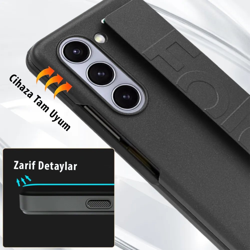  Samsung Galaxy Z Fold 5 Kılıf Data Kapak - Beyaz