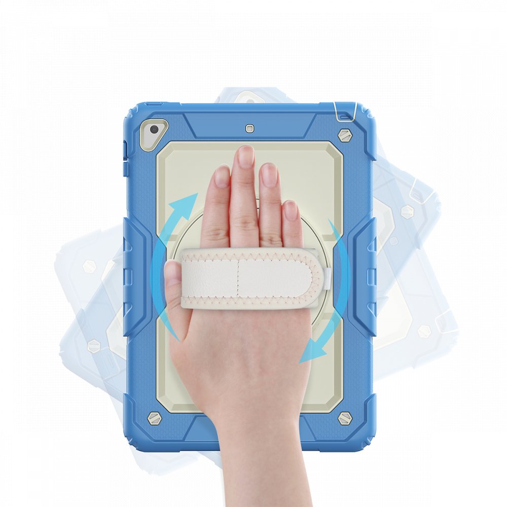  iPad 9.7 (2017) Kılıf Strap New Tablet Kapak - Mavi
