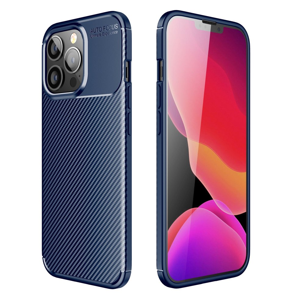  iPhone 13 Pro Kılıf Auto Focus Karbon Kapak - Lacivert