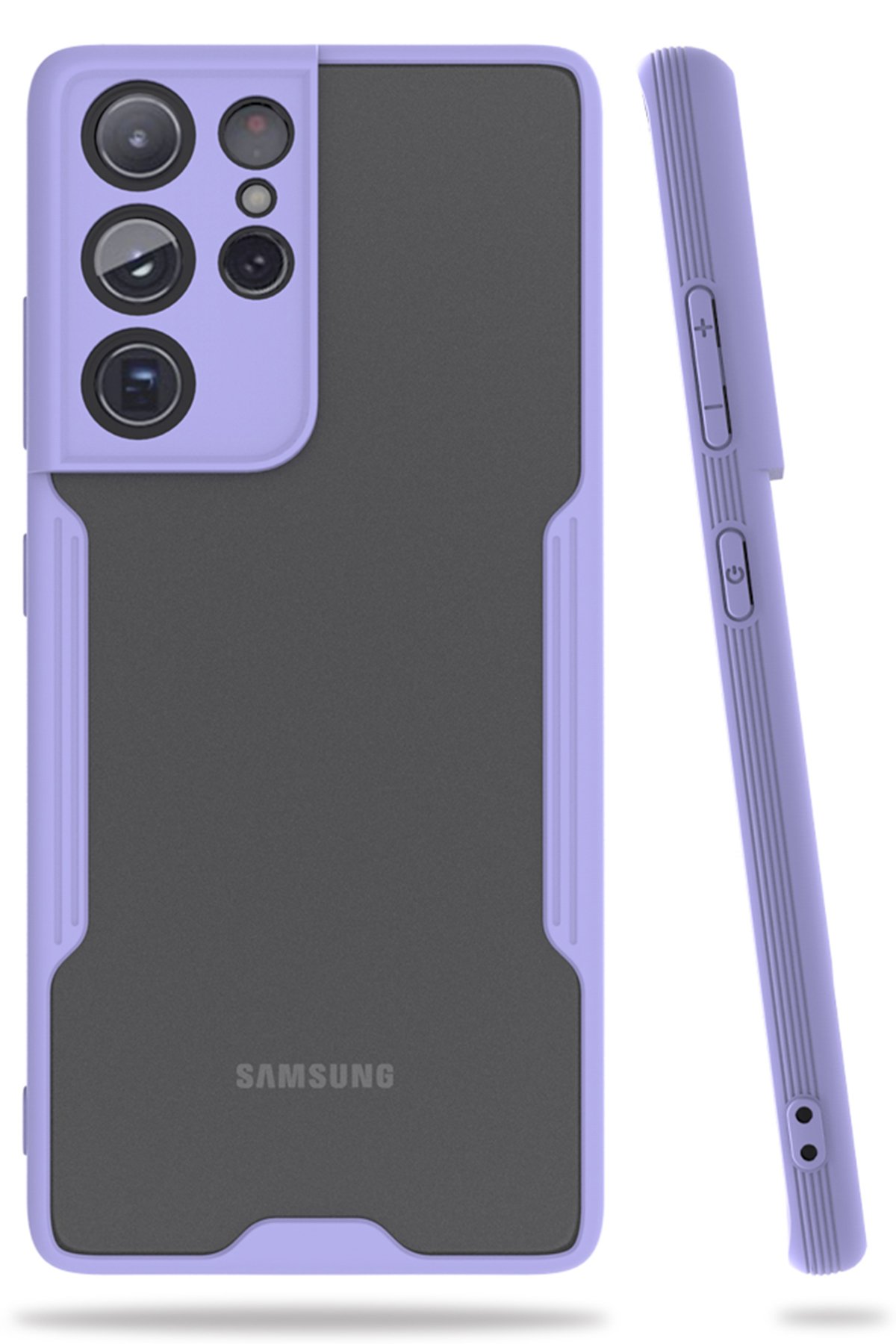  Samsung Galaxy S21 Ultra Kılıf Platin Silikon - Lila