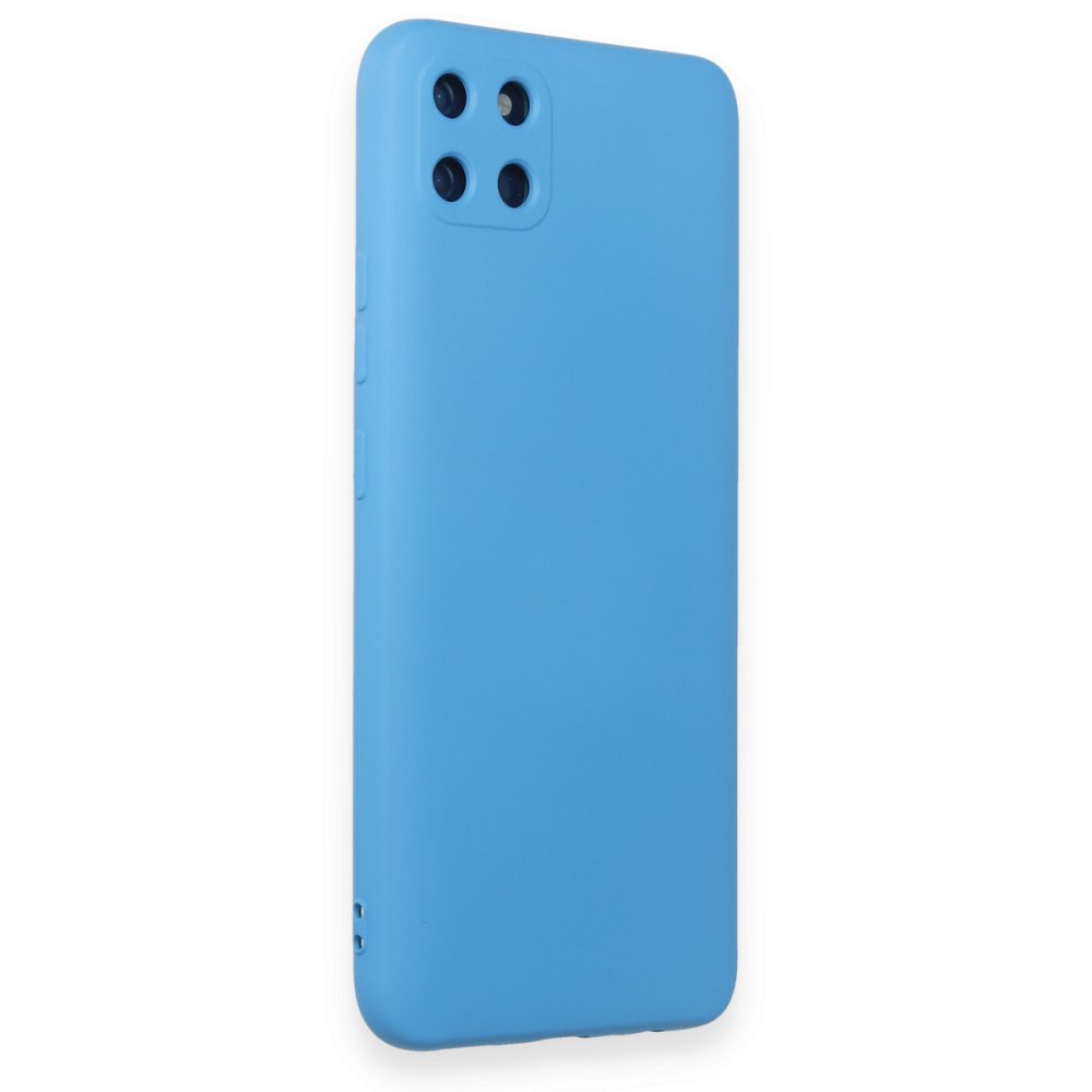 Realme C11 Kılıf Nano içi Kadife Silikon - Mavi  Realme C11 Kılıf Nano içi Kadife Silikon - Mavi