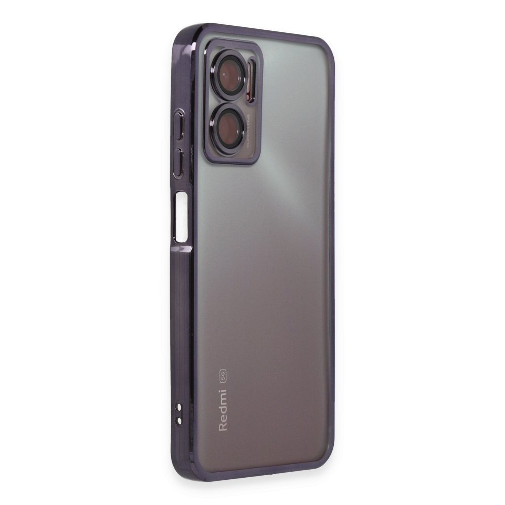 Redmi 10 5G Kılıf Razer Lensli Silikon - Mor