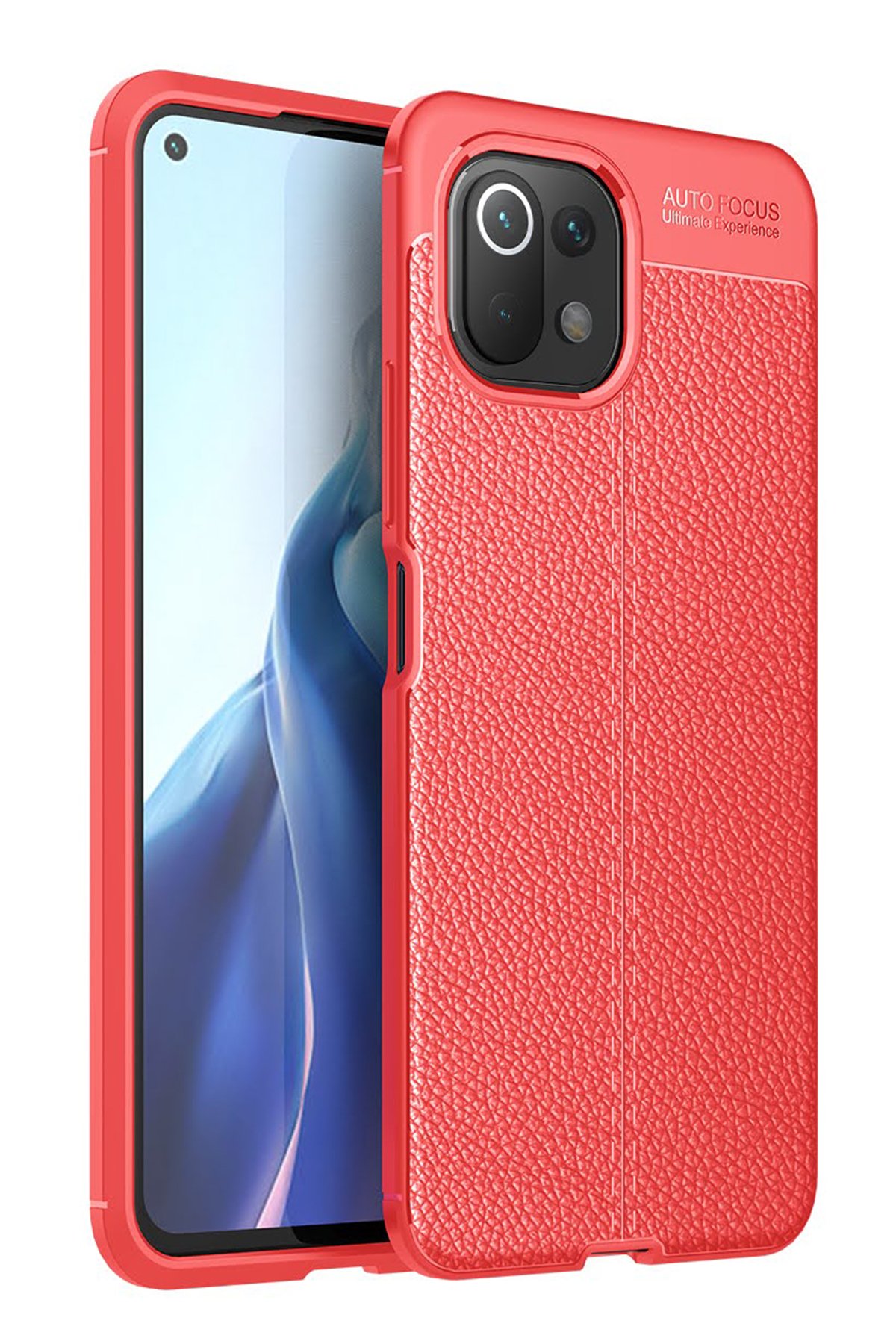 Xiaomi Mİ 11 Lite Kılıf Auto Focus Kapak - Kırmızı  Xiaomi Mİ 11 Lite Kılıf Auto Focus Kapak - Kırmızı