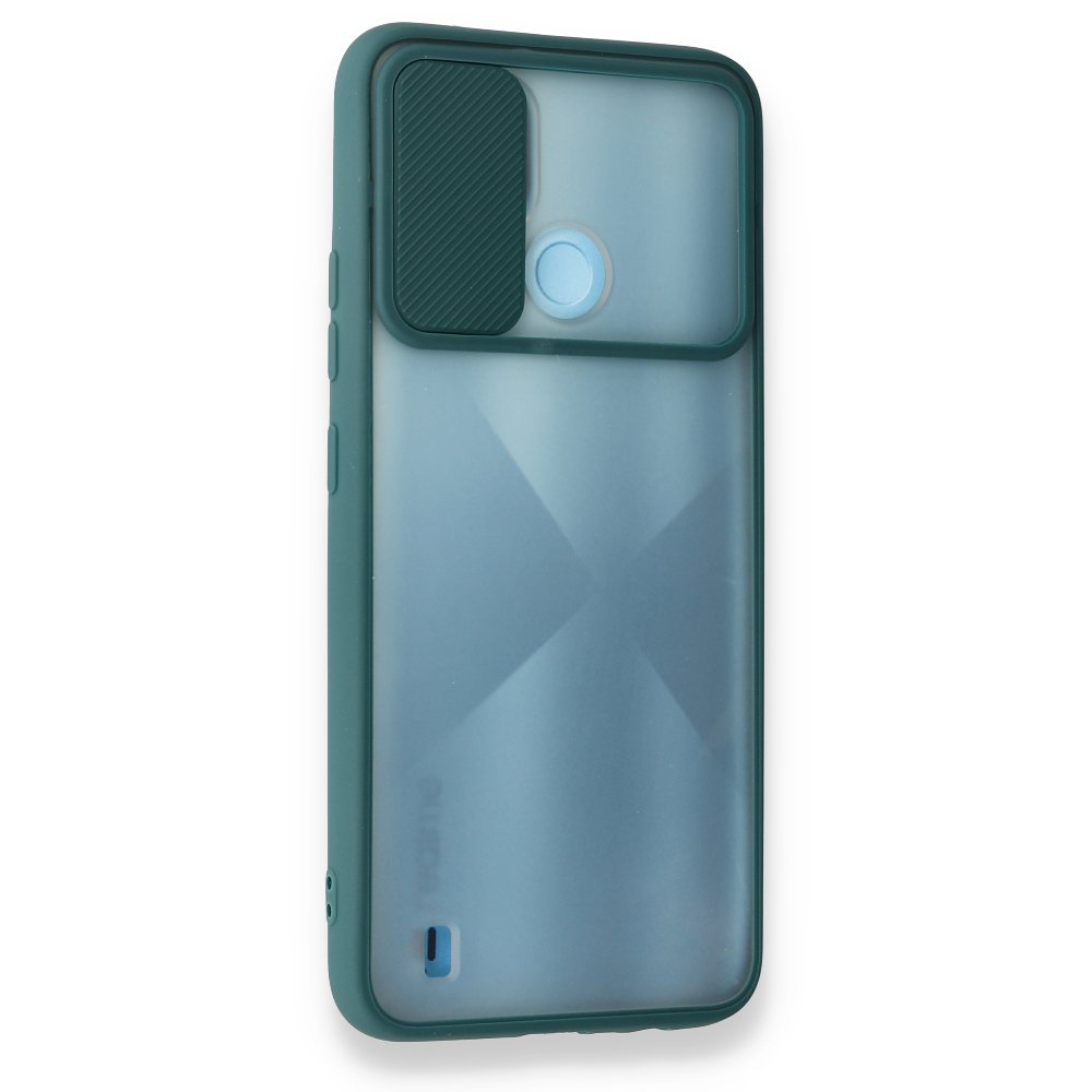 Realme C21 Kılıf Palm Buzlu Kamera Sürgülü Silikon - Yeşil Realme C21 Kılıf Palm Buzlu Kamera Sürgülü Silikon - Yeşil