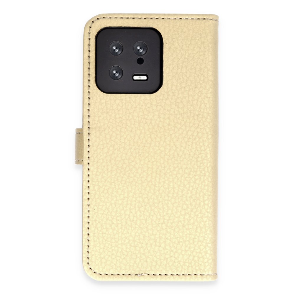 Xiaomi Mi 13 Kılıf Trend S Plus Kapaklı Kılıf - Gold Xiaomi Mi 13 Kılıf Trend S Plus Kapaklı Kılıf - Gold
