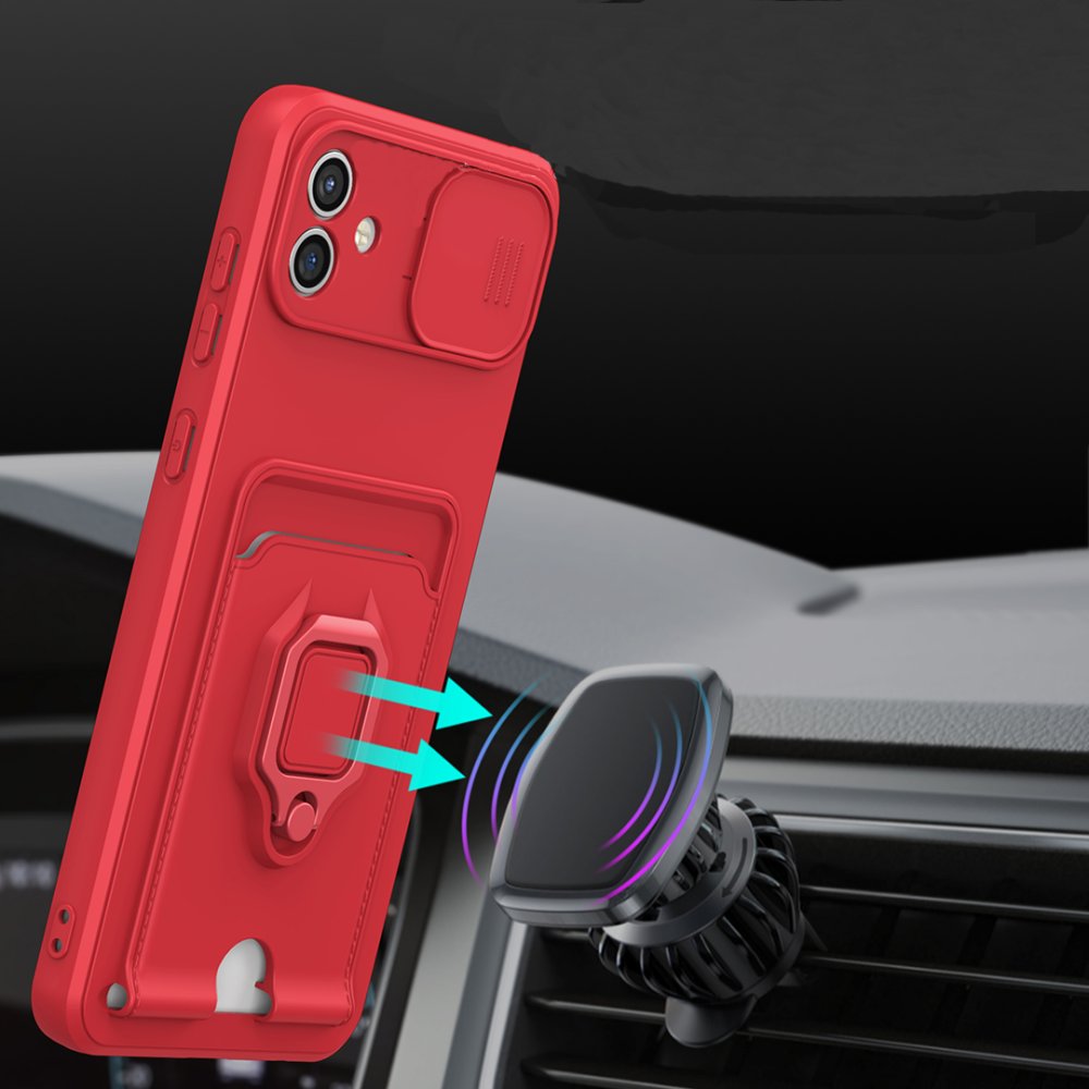  Samsung Galaxy A05 Kılıf Zuma Kartvizitli Yüzüklü Silikon - Pembe