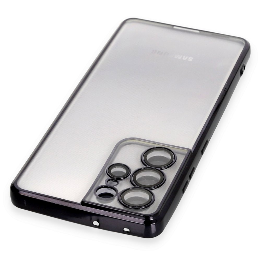  Samsung Galaxy S21 Ultra Kılıf Razer Lensli Silikon - Siyah