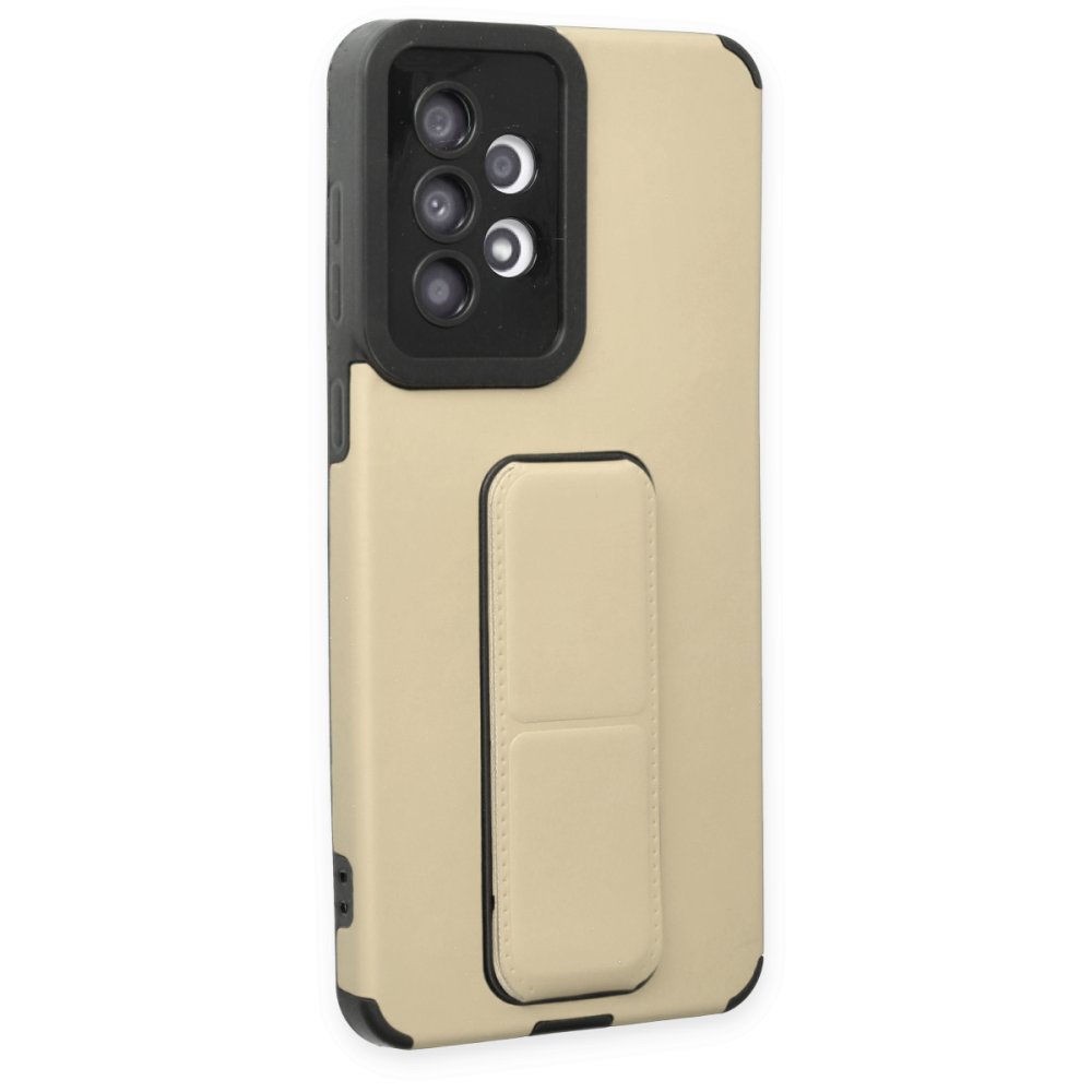  Samsung Galaxy A33 5G Kılıf Mega Standlı Silikon - Gold