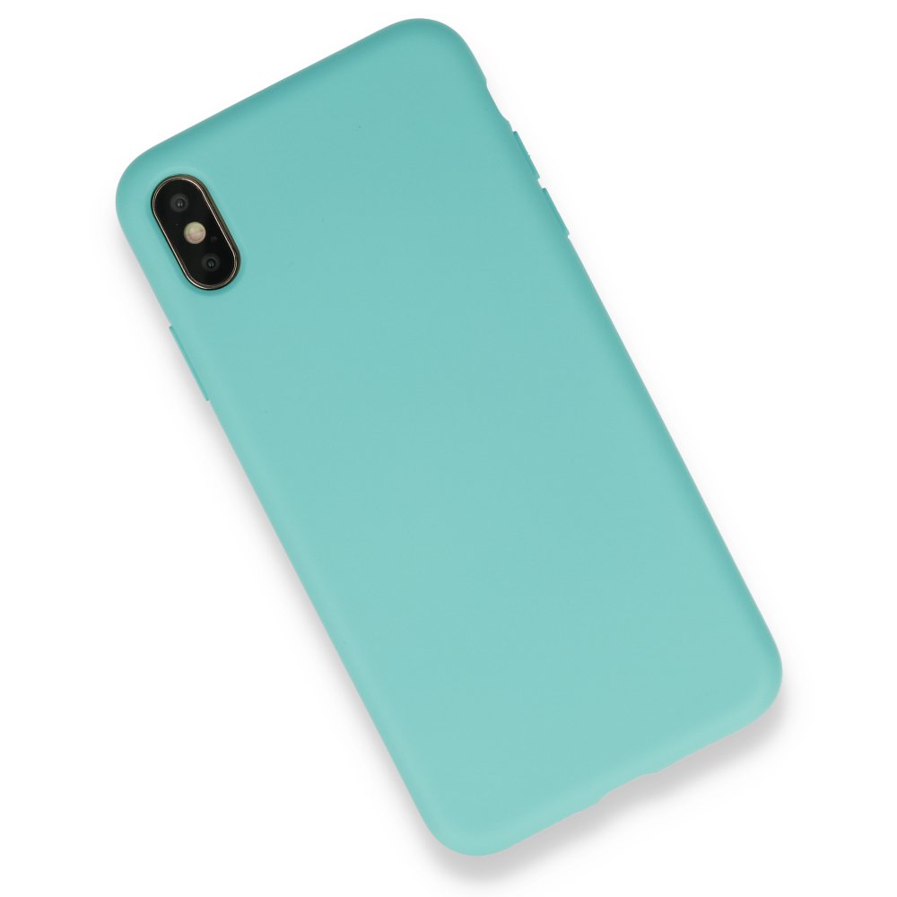 iPhone XS Max Kılıf Nano içi Kadife Silikon - Turkuaz  iPhone XS Max Kılıf Nano içi Kadife Silikon - Turkuaz