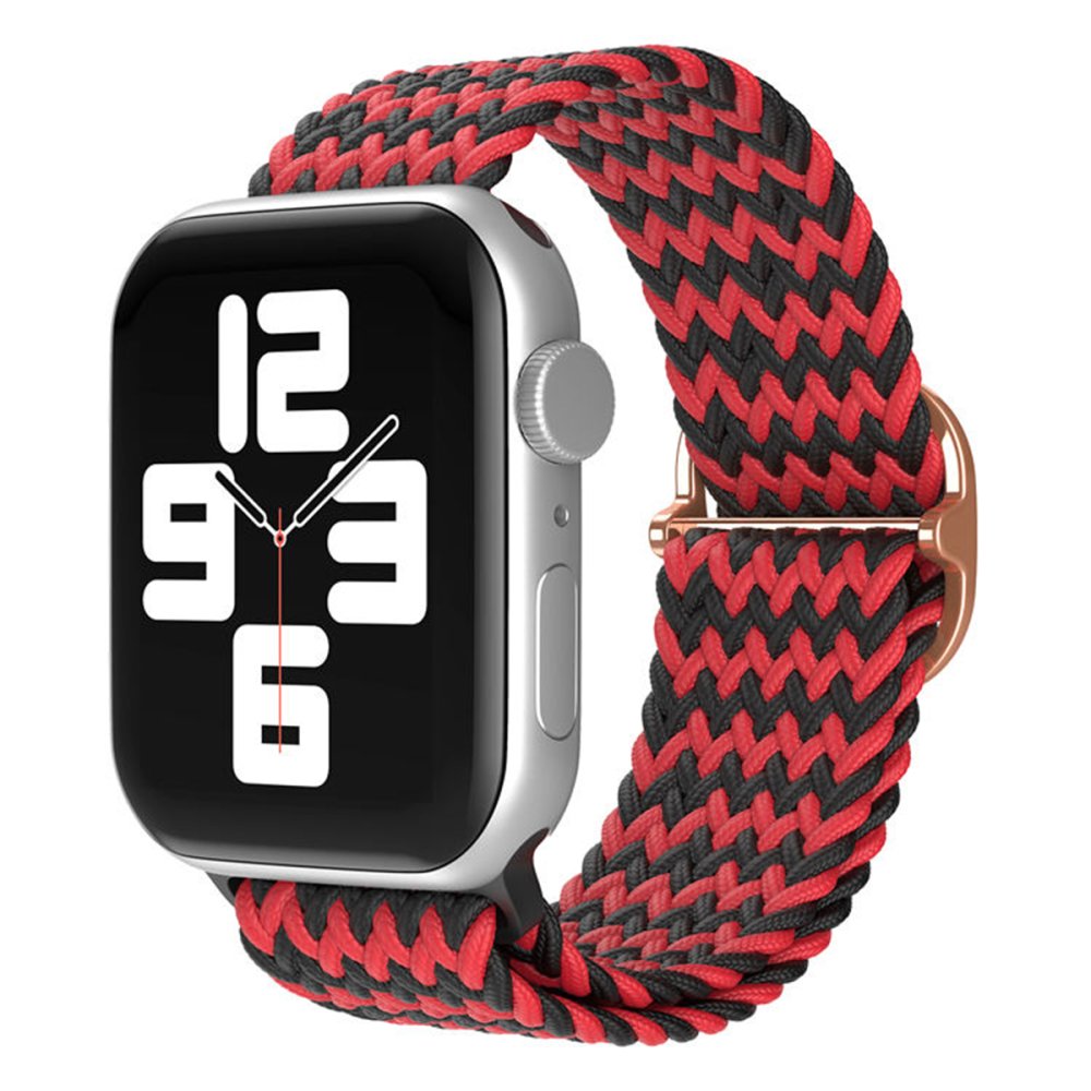  Apple Watch 44mm Star Kordon - Zigzag Kırmızı-Siyah