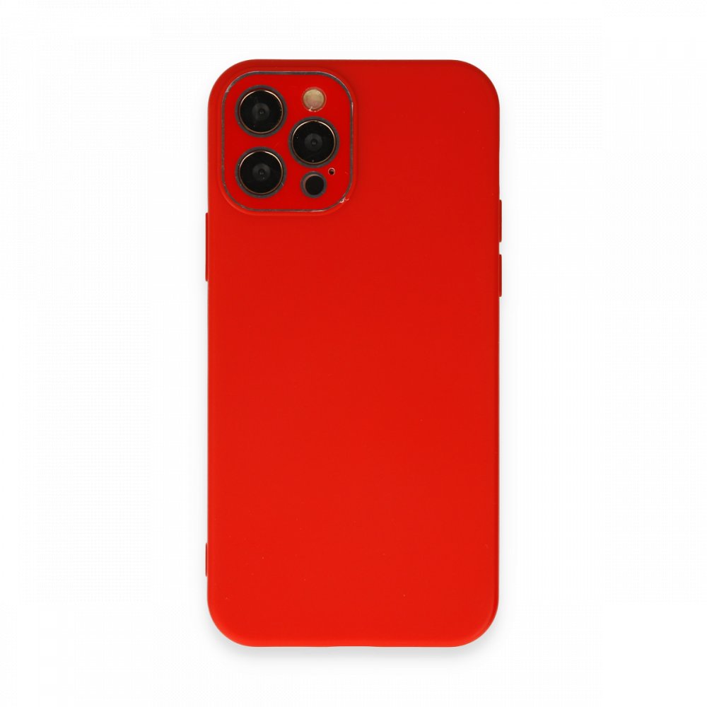  iPhone 12 Pro Kılıf Lansman Glass Kapak - Kırmızı