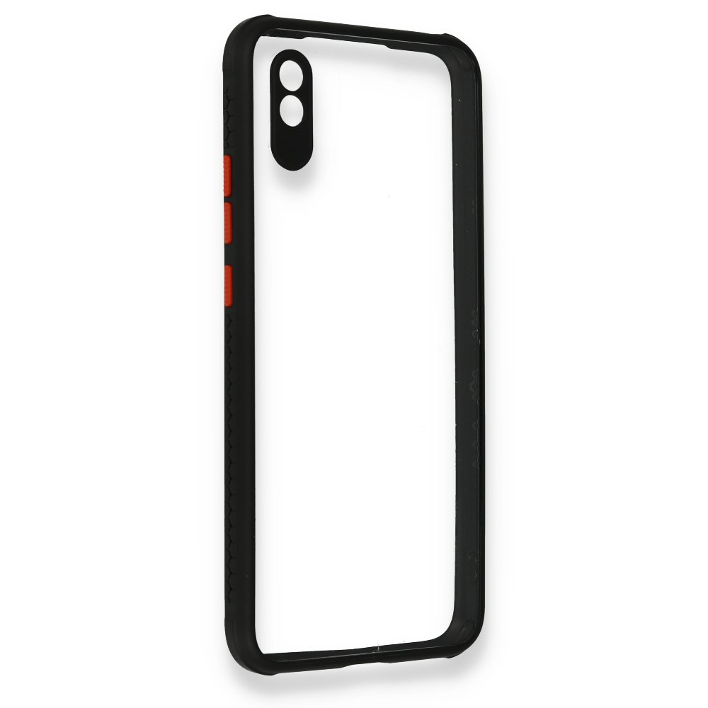 Redmi 9A Kılıf Miami Şeffaf Silikon - Siyah Redmi 9A Kılıf Miami Şeffaf Silikon - Siyah