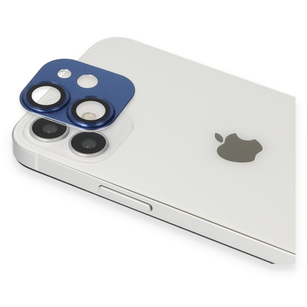  iPhone 12 Mini Pers Alüminyum Kamera Lens - Lacivert