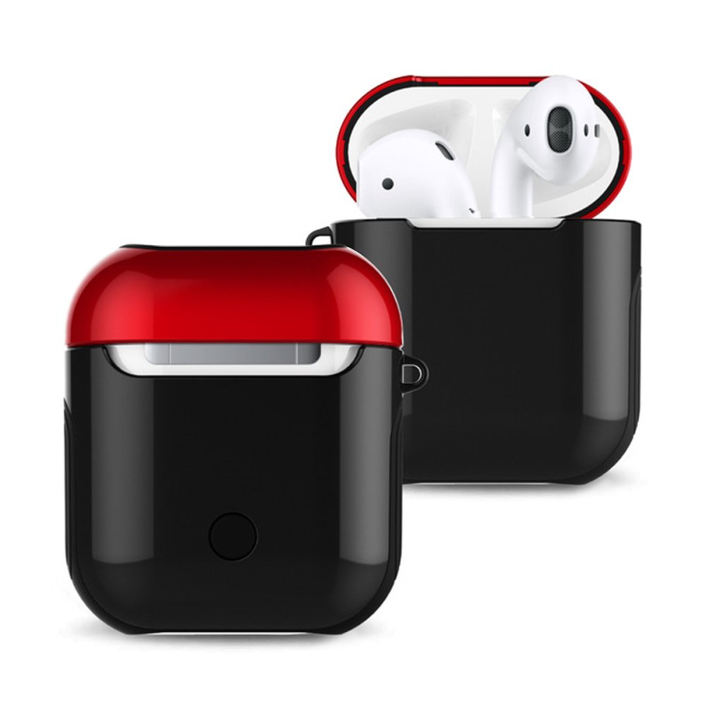 Airpods 2 (2.nesil) 3in1 Kılıf - Siyah-Kırmızı Airpods 2 (2.nesil) 3in1 Kılıf - Siyah-Kırmızı
