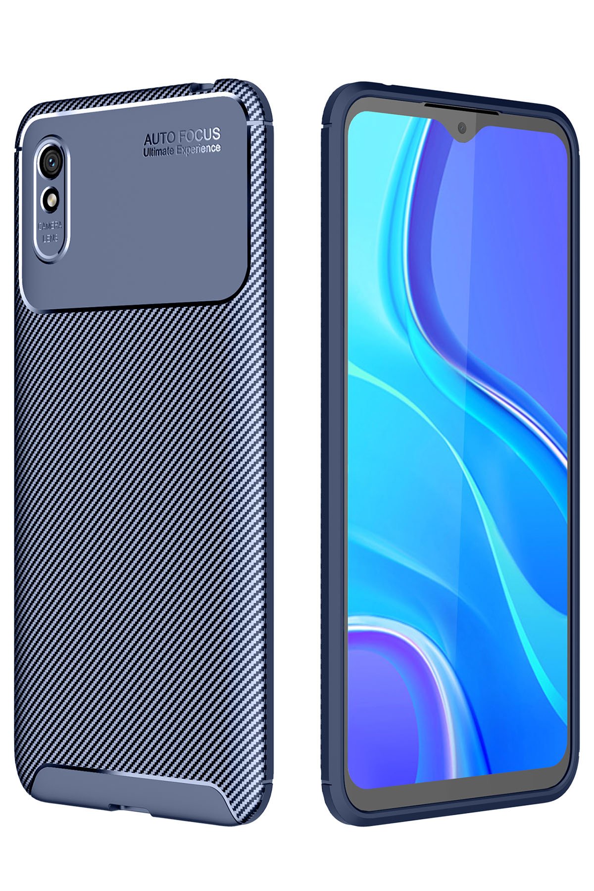 Redmi 9A Kılıf Auto Focus Karbon Kapak - Lacivert Redmi 9A Kılıf Auto Focus Karbon Kapak - Lacivert