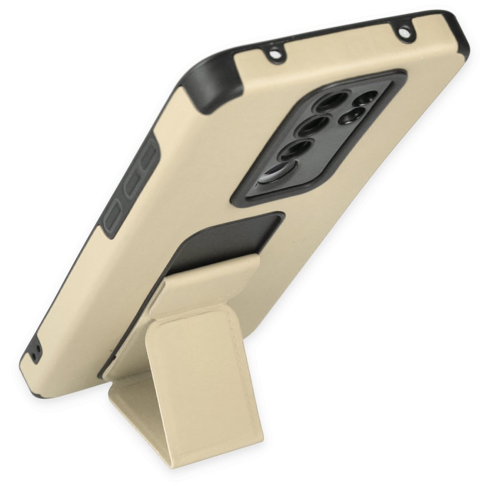 Redmi Note 8 Pro Kılıf Mega Standlı Silikon - Gold