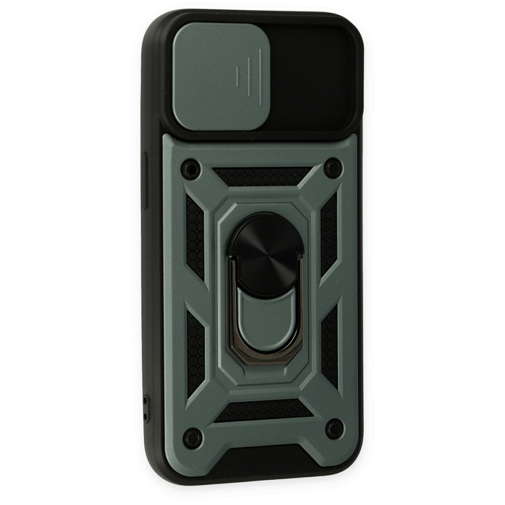 iPhone 14 Kılıf Pars Lens Yüzüklü Silikon - Yeşil iPhone 14 Kılıf Pars Lens Yüzüklü Silikon - Yeşil