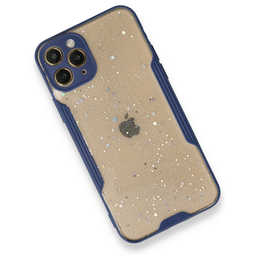  iPhone 12 Pro Kılıf Platin Simli Silikon - Lacivert