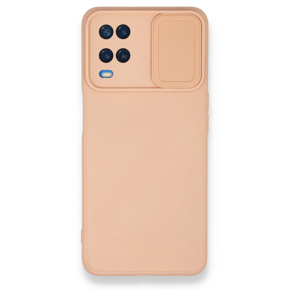 Oppo A54 4G Kılıf Color Lens Silikon - Pudra Oppo A54 4G Kılıf Color Lens Silikon - Pudra