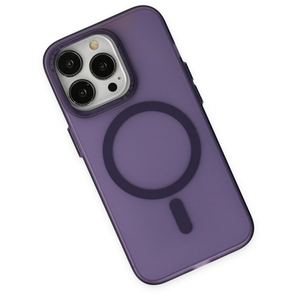  iPhone 13 Pro Kılıf Lodos Magneticsafe Mat Kapak - Mor