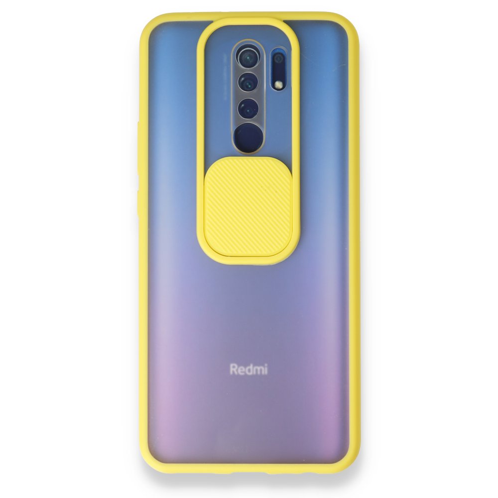 Redmi 9 Kılıf Palm Buzlu Kamera Sürgülü Silikon - Sarı Redmi 9 Kılıf Palm Buzlu Kamera Sürgülü Silikon - Sarı