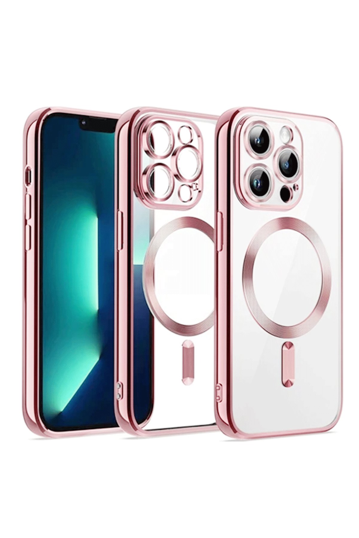 iPhone 15 Kılıf Kross Magneticsafe Kapak - Pembe  iPhone 15 Kılıf Kross Magneticsafe Kapak - Pembe
