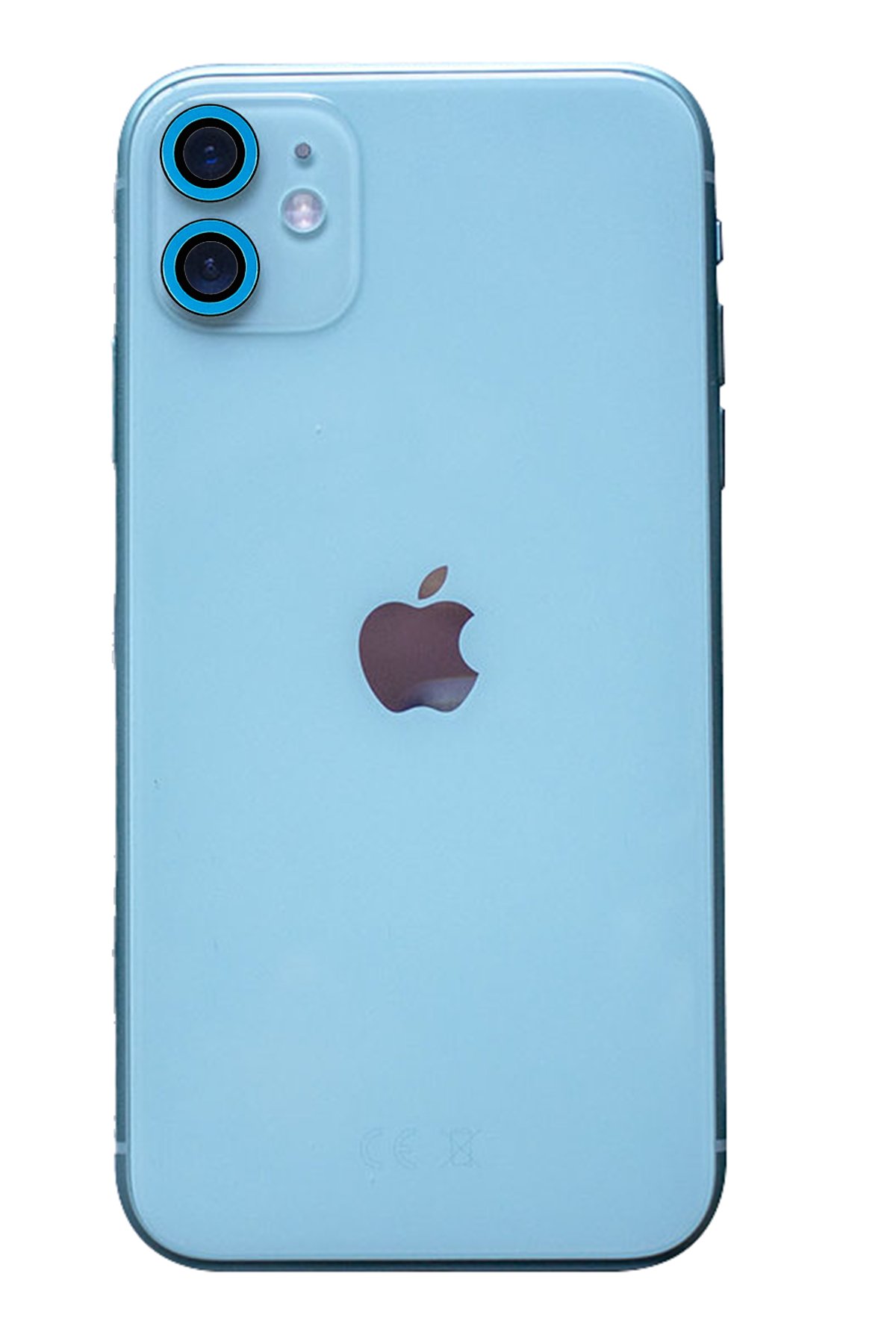  iPhone 12 Mini Neon Fosforlu Kamera Lens - Mavi