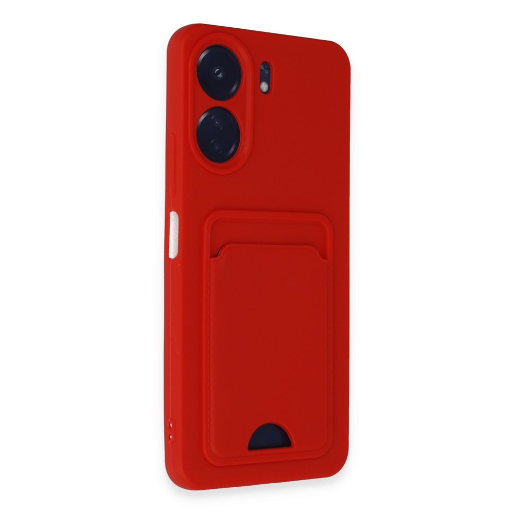  Xiaomi Poco C65 Kılıf Kelvin Kartvizitli Silikon - Kırmızı