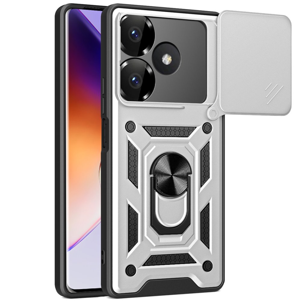 Redmi 13 4G Kılıf Pars Lens Yüzüklü Silikon - Gümüş Redmi 13 4G Kılıf Pars Lens Yüzüklü Silikon - Gümüş