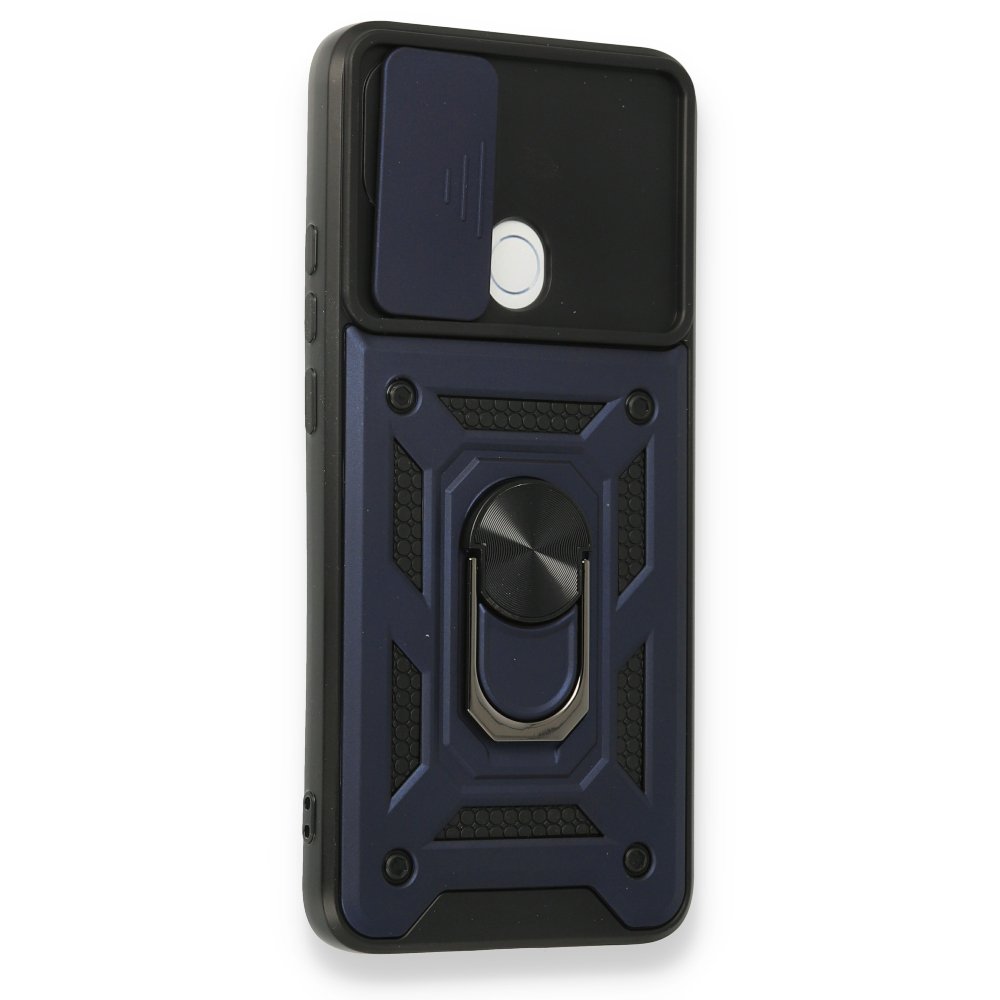  Oppo A15S Kılıf Pars Lens Yüzüklü Silikon - Lacivert