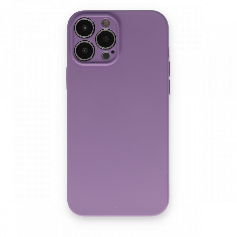  iPhone 13 Pro Kılıf Nano içi Kadife Silikon - Koyu Lila