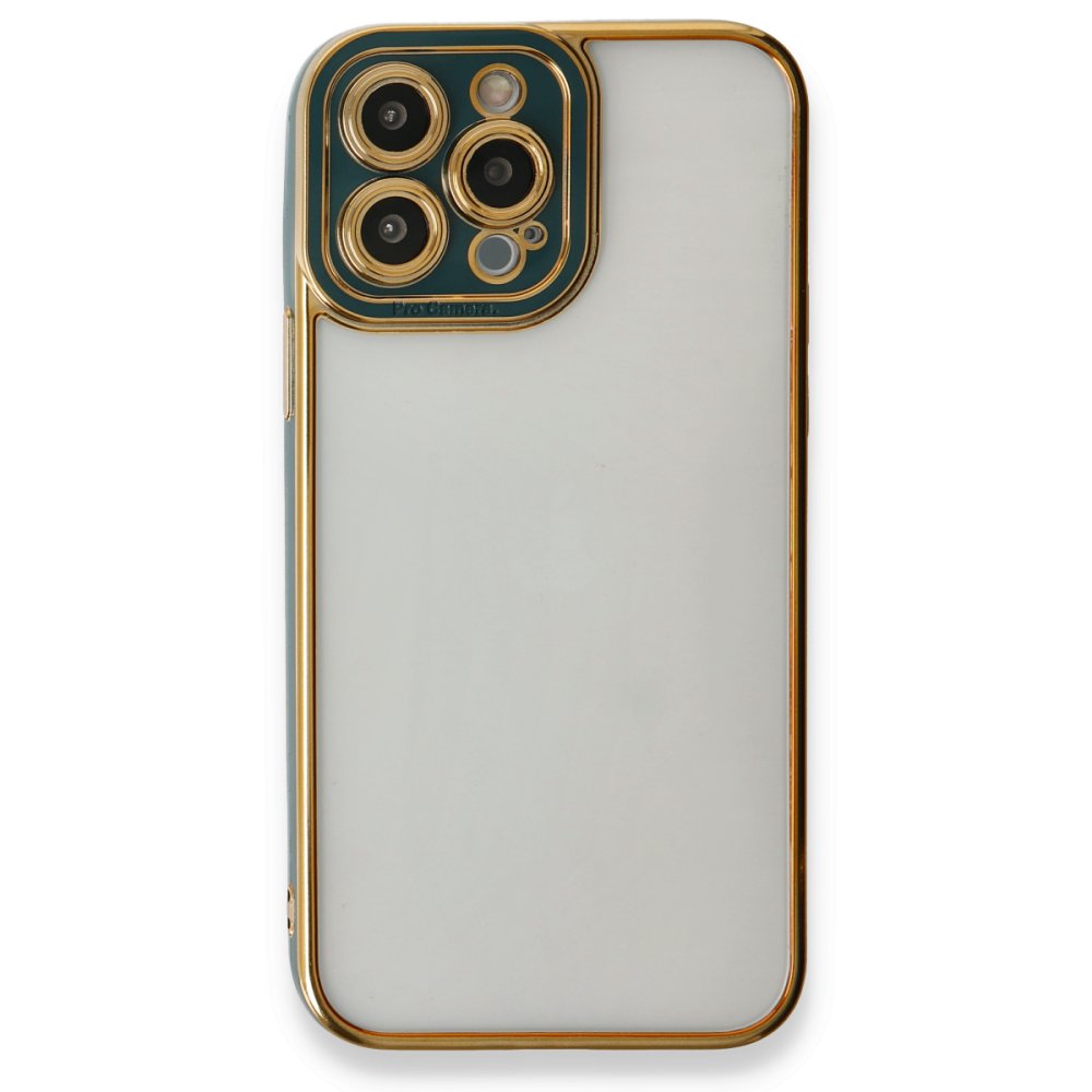  iPhone 14 Pro Kılıf Liva Lens Silikon - Yeşil