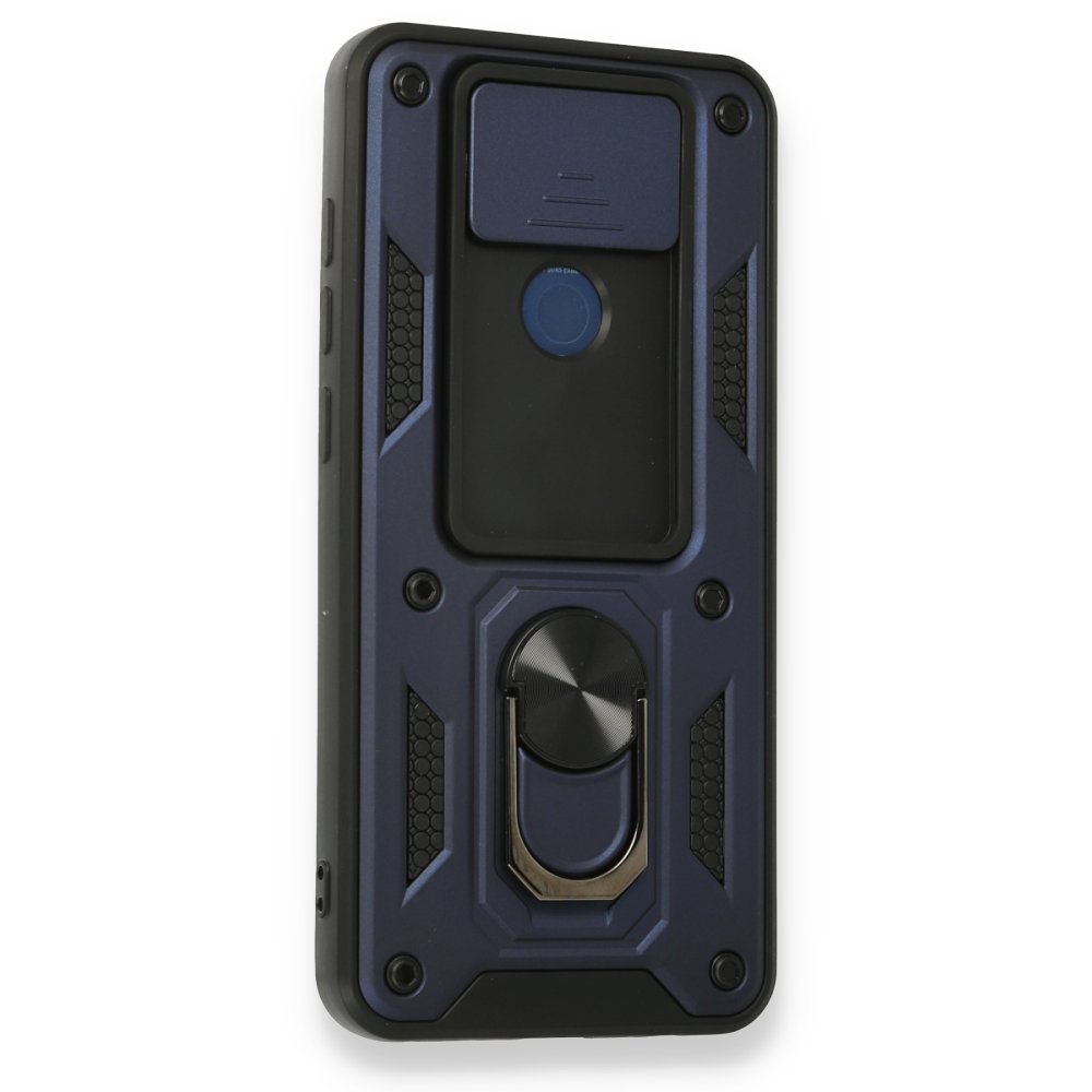 Redmi Note 9 Kılıf Pars Lens Yüzüklü Silikon - Lacivert
