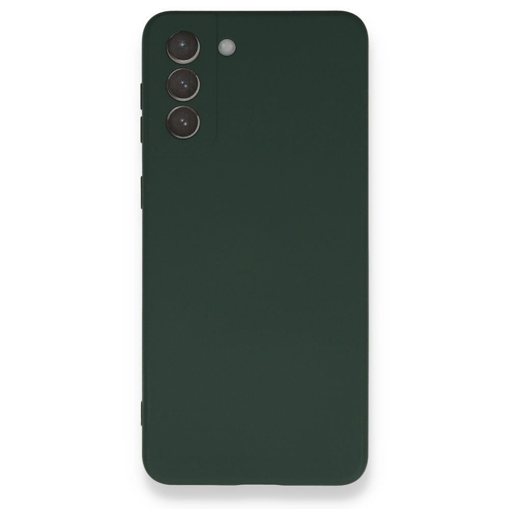  Samsung Galaxy S21 Plus Kılıf Nano içi Kadife Silikon - Koyu Yeşil