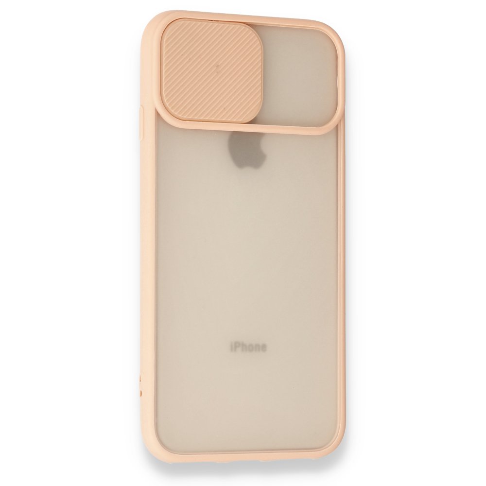 iPhone SE 2020 Kılıf Palm Buzlu Kamera Sürgülü Silikon - Pembe iPhone SE 2020 Kılıf Palm Buzlu Kamera Sürgülü Silikon - Pembe