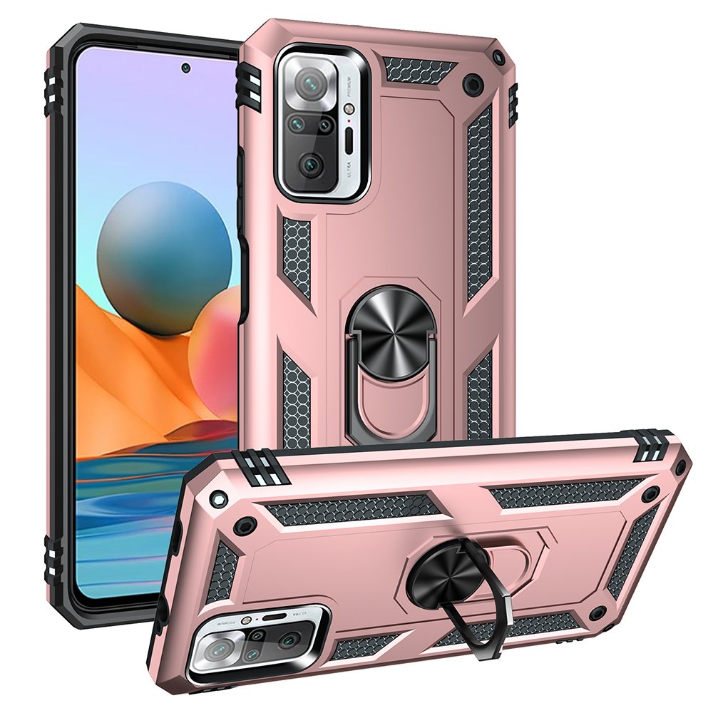Redmi Note 10 Pro Kılıf Sofya Yüzüklü Silikon Kapak - Rose