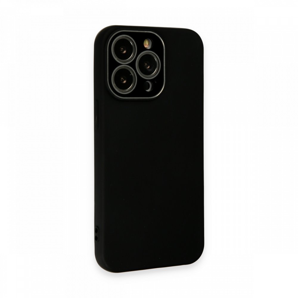 iPhone 13 Pro Max Kılıf Lansman Glass Kapak - Siyah  iPhone 13 Pro Max Kılıf Lansman Glass Kapak - Siyah