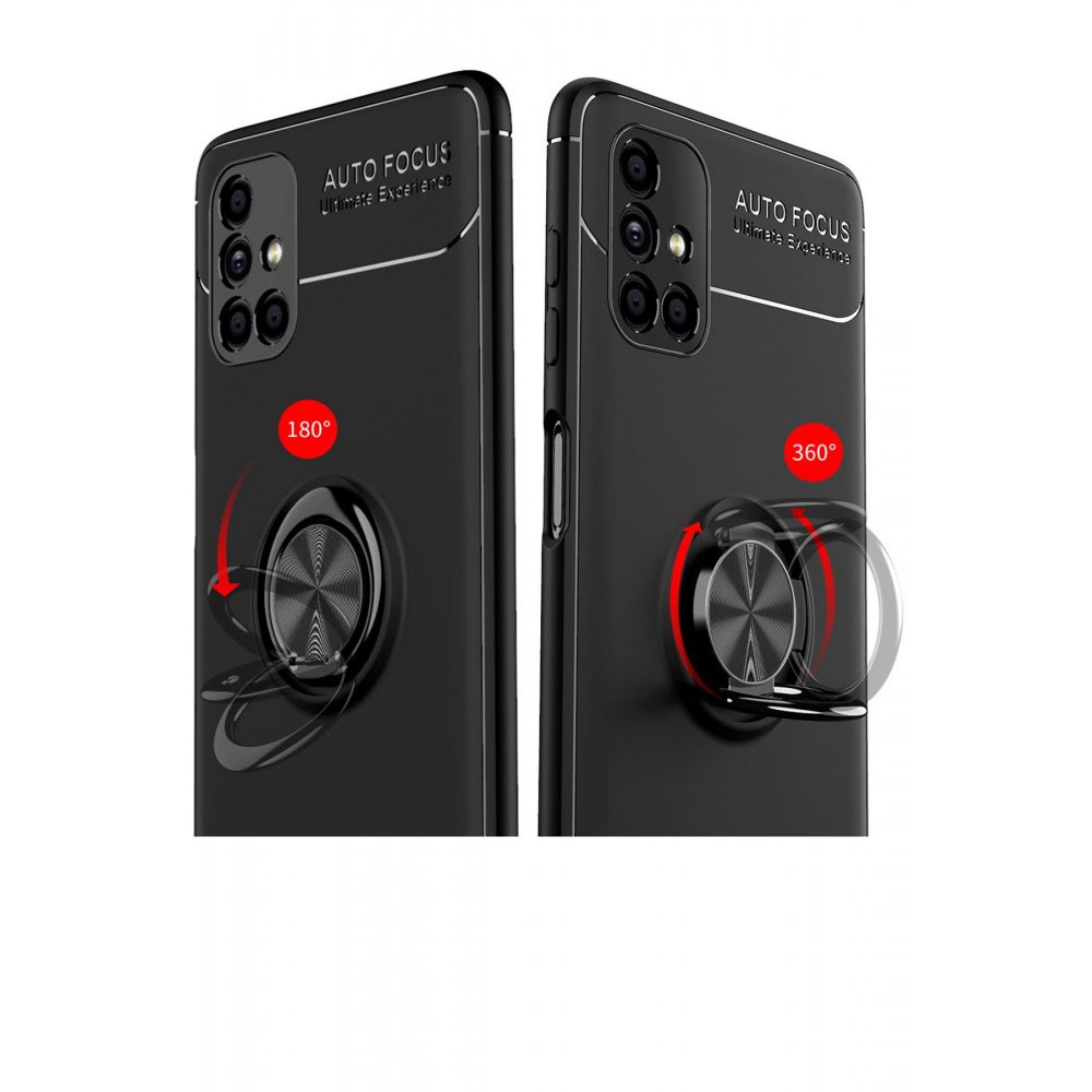  Samsung Galaxy M51 Kılıf Range Yüzüklü Silikon - Siyah