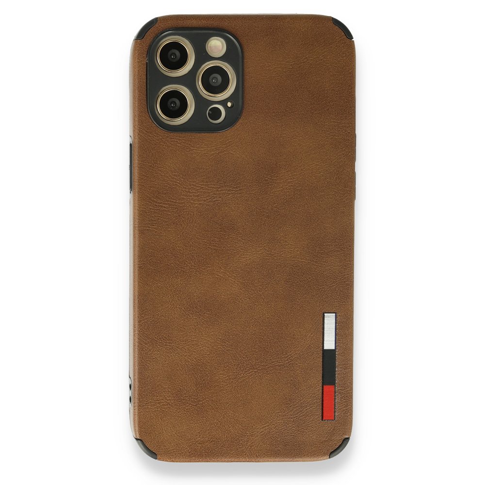  iPhone 12 Pro Max Kılıf Loop Deri Silikon - Kahverengi