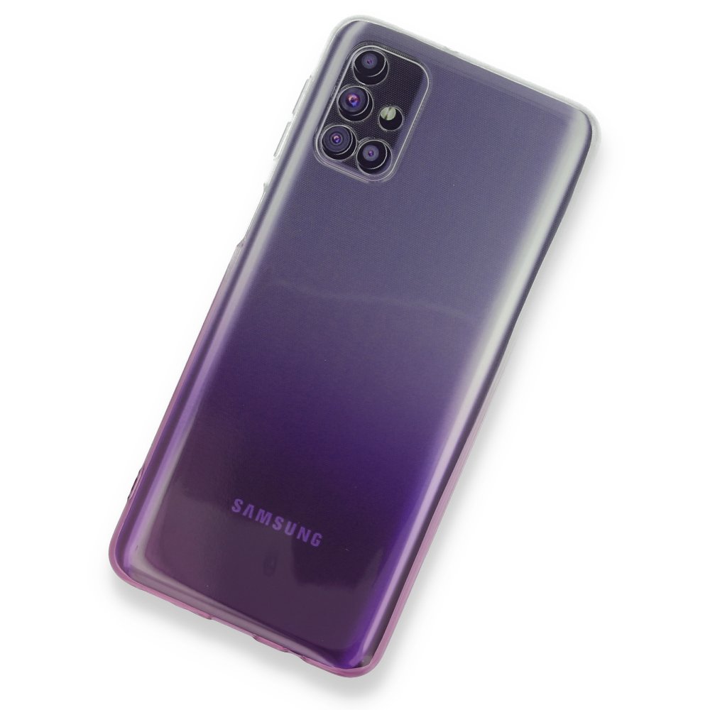  Samsung Galaxy M31S Kılıf Lüx Çift Renkli Silikon - Mor