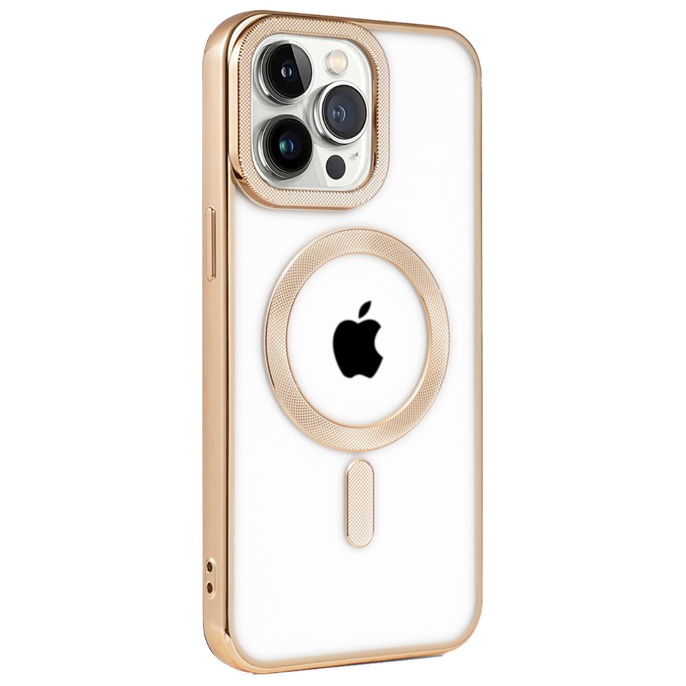 iPhone 14 Pro Max Kılıf Kronos Magsafe Kapak - Gold  iPhone 14 Pro Max Kılıf Kronos Magsafe Kapak - Gold