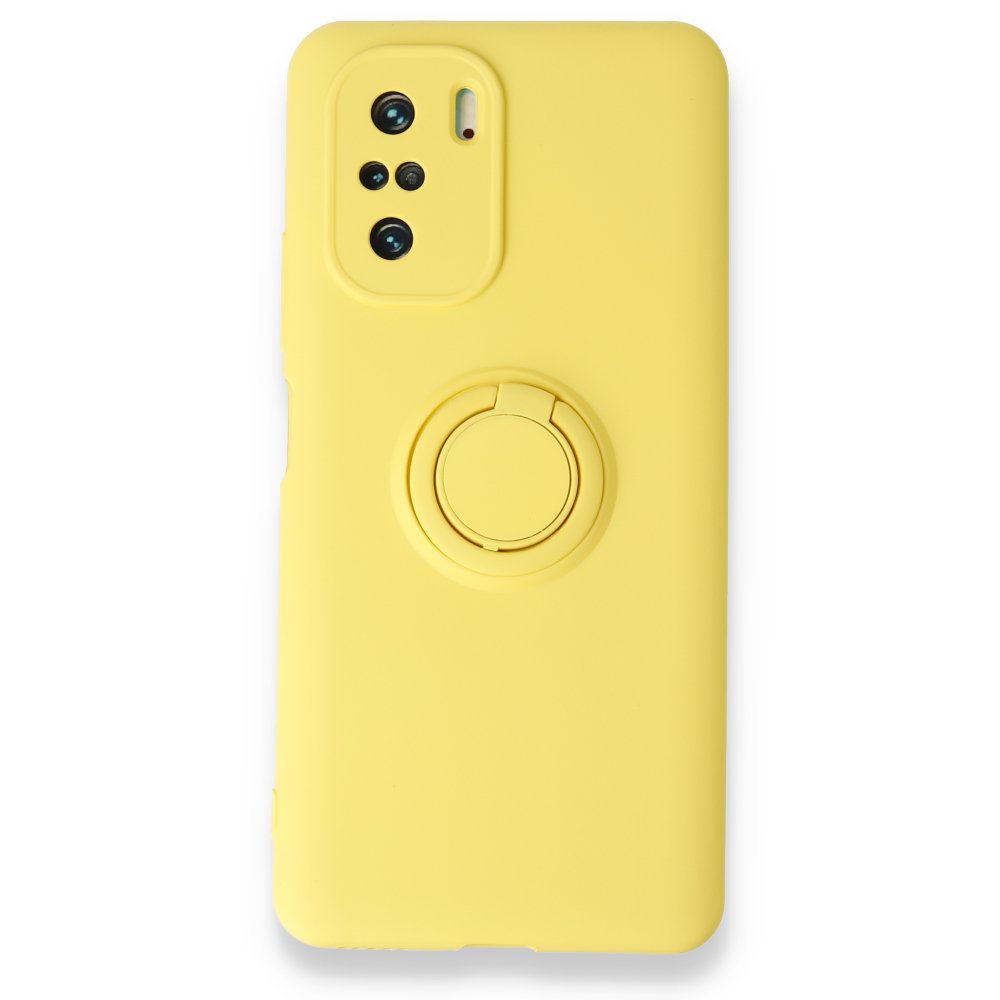  Xiaomi Mi 11i Kılıf Viktor Yüzüklü Silikon - Sarı