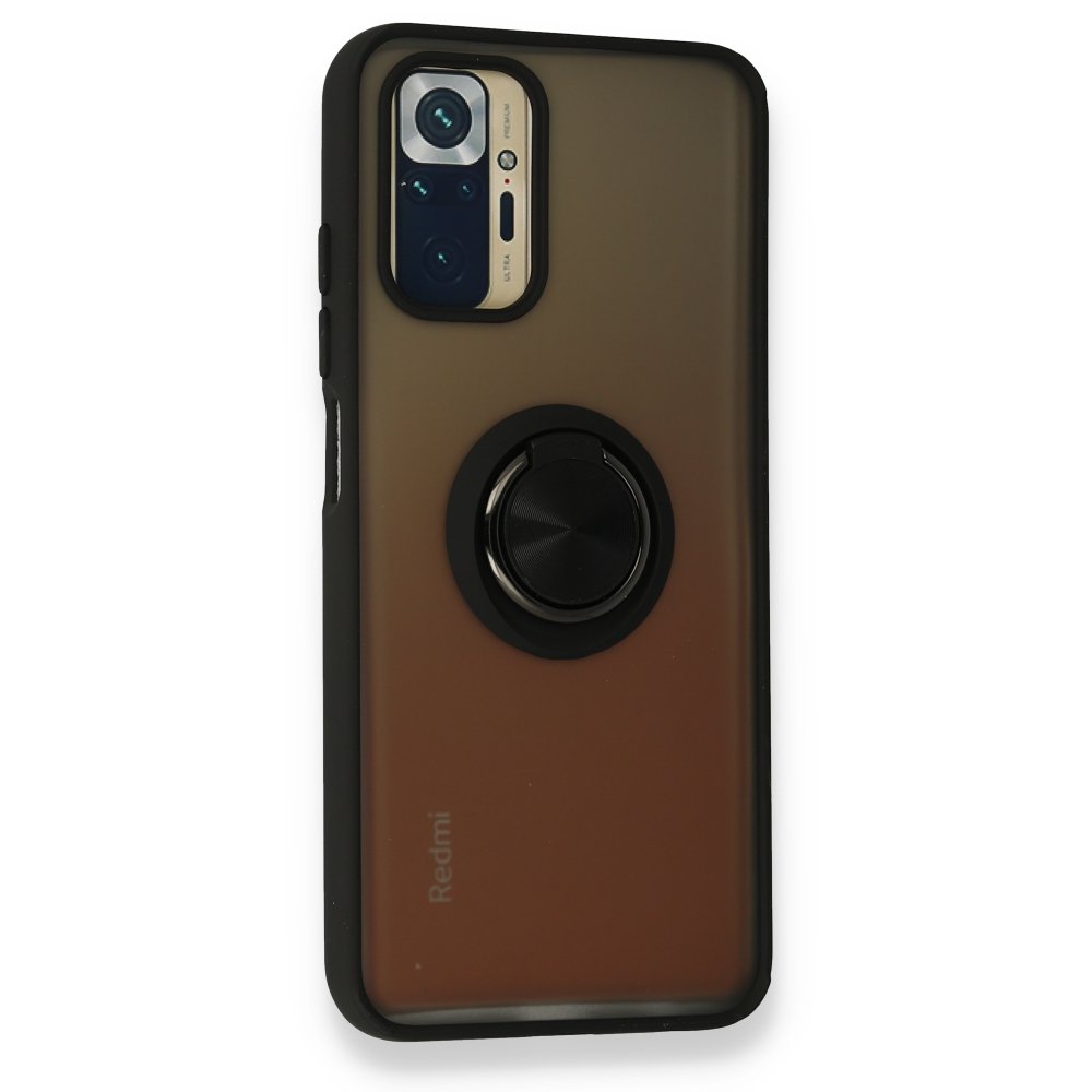 Redmi Note 10 Kılıf Montreal Yüzüklü Silikon Kapak - Siyah Redmi Note 10 Kılıf Montreal Yüzüklü Silikon Kapak - Siyah