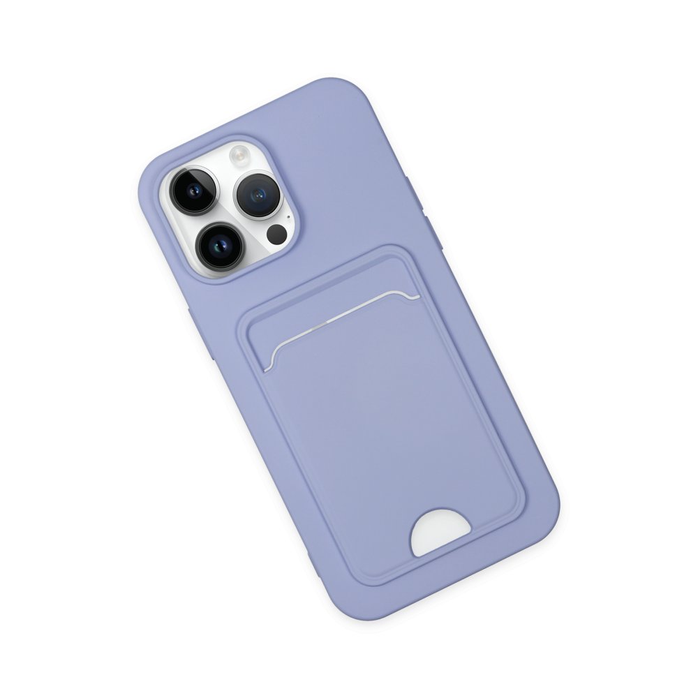  iPhone 14 Pro Kılıf Kelvin Kartvizitli Silikon - Lila