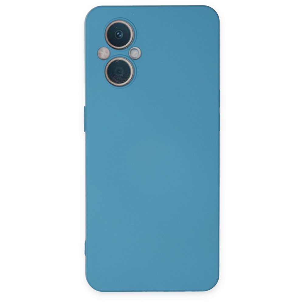  Oppo Reno 8 Lite Kılıf Nano içi Kadife Silikon - Mavi